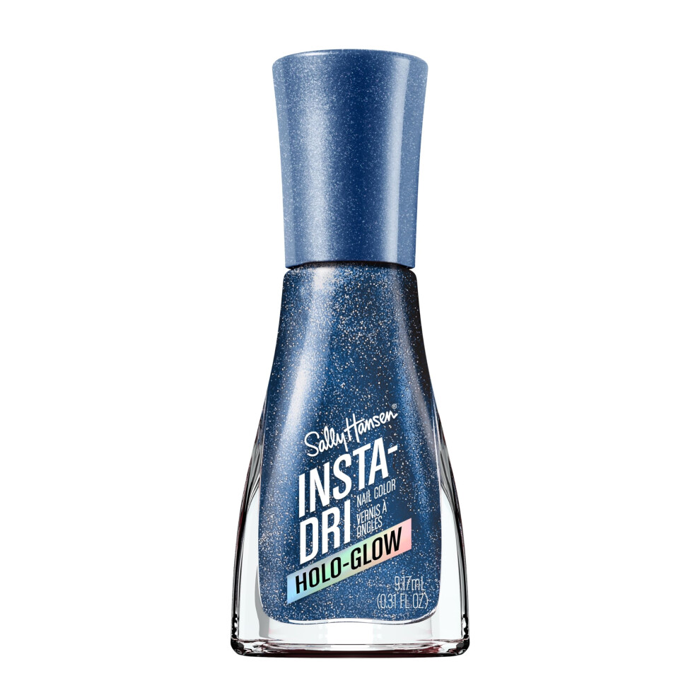 Sally Hansen InstaDri HoloGlow  Holoback  Quick Dry  Long Lasting  StreakFree Shine  Metallic Blue Nail Polish