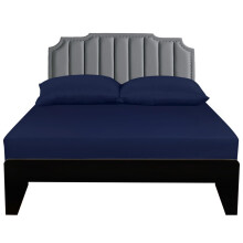 Lirex Fitted Sheet  Queen Size 100% Egyptian Cotton 300 Thread Count Soft Breathable Fitted Sheet  150x200cm  Dark Blue