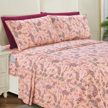 Elegant Comfort Softest and Coziest 4-Piece Sheet Set - 1500 Premium Hotel Quality Microfiber - Deep Pocket Wrinkle Resistant 4-Piece Paisley Pattern