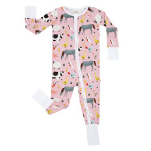 Little Sleepies Pijamale Zippy pentru copii ?i copii pentru baie?i ?i fete Dormitor pentru nou-nascut cu fermoar n 2 direc?ii cu man?ete din mn