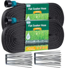 Hlinker 2024 Flat Soaker-slang 100 ft (50ft 2pack) med insats fr trdgrdslnkbar droppslang Gr det sjlv Automatiserar trdgrdsbevattningssys
