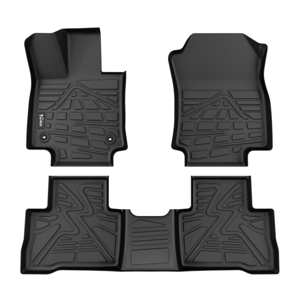 Karpal Floor Mats Fit Toyota Rav4 2019-2024 (Include Hybrid) Custom Fit Tpe All Weather Floor Liners 1St & 2Nd Row Rav4 Accessories Car Mats (3 Pcs) 644197987104