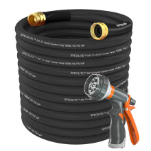 SPECILITE Trdgrdsslang 150 fot x 5/8 i Heavy Duty Flexibel och ltt vattenslang Burst 600 psi Kinkfri svart hybridgummislang fr bakgrd 3/4''
