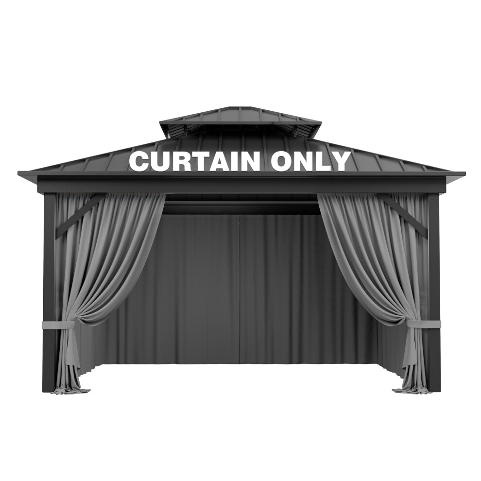 Rideau de rechange universel pour tonnelle Pakunoda, 4 panneaux lat   raux, 3 x 3,6 m, pour l'ext   rieur, avec double fermeture    clair, pour patio,