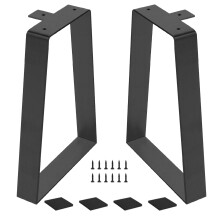 Y-CFHFC 16 '' Trapeziumvormige metalen tafelpoten voor doe-het-zelfmeubels, bankpoten, salontafelpoten, bijzettafel, nachtkastje, zware zwarte bureau