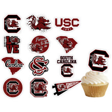 Decora?ii pentru cupcake Coco?ii de joc din Carolina de Sud (24 buc) Rechizite pentru petreceri ale Universita?ii din Carolina de Sud pentru fotb