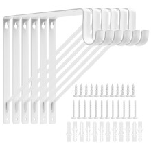 6PCS Heavy Duty White Closet Rod Brackets 11 x 11 Inch 13/8Inch Diameter Shelf and Rod Bracket Holder for Home and Closet Decor  Wall Mount Closet Pol