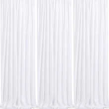 Sparkly Backdrop White Photo Backdground Curtain 3 Pack 2x8ft Sequin Fabric for Birthday Wedding Baby Shower Christmas Party Dec