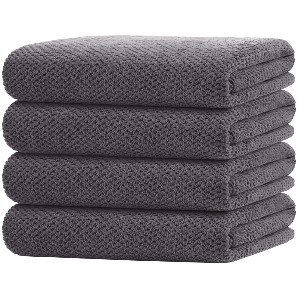 HOMEXCEL Lot de 4 serviettes de bain en microfibre 76 x 152 cm Grandes serviettes de bain douces, absorbantes et     s   chage rapide pour salle de b