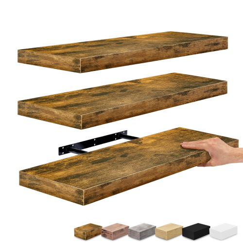 GoudmetHout - Zwevende wandplank - licht eiken - 200 x 20 cm - Blinde Montage
