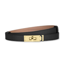 (As show, One size) Women's Skinny Leather Belt Adjustable Belt with Alloy Swivel Clasp