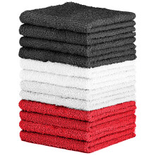 QUBA LINEN 100% cotone - Set di salviette - Confezione da 24 salviette per il viso in flanella, altamente assorbenti e morbide al tatto (grigio s