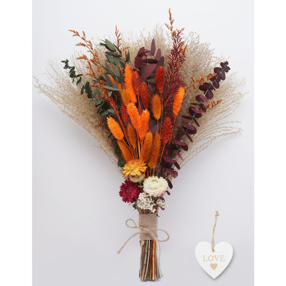 Zmru Herbstdekorationen F?R Zuhause, Herbst-Boho-Dekor, ?Sthetische Herbstblumen F?R Die Vase, Getrockneter Orangefarbener Pampasgras-Blumenstrau? F?R-image