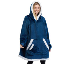 Giggling Getup Wearable Blanket Hoodie for Women Men - Oversized Flannel Sherpa Fleece Hooded Blanket - Soft Cozy Warm Blanket Sweatshirt Gifts with G