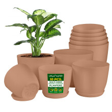 Vasos de Plantas Lifemaster com Furos de Drenagem - Leves, Duráveis e Economizadores de Espaço