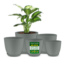 Pots de jardinieres LifeMaster avec trous de drainage - Pots legers durables et economiques pour l'espace pour interieur et exterieur - fonctionn