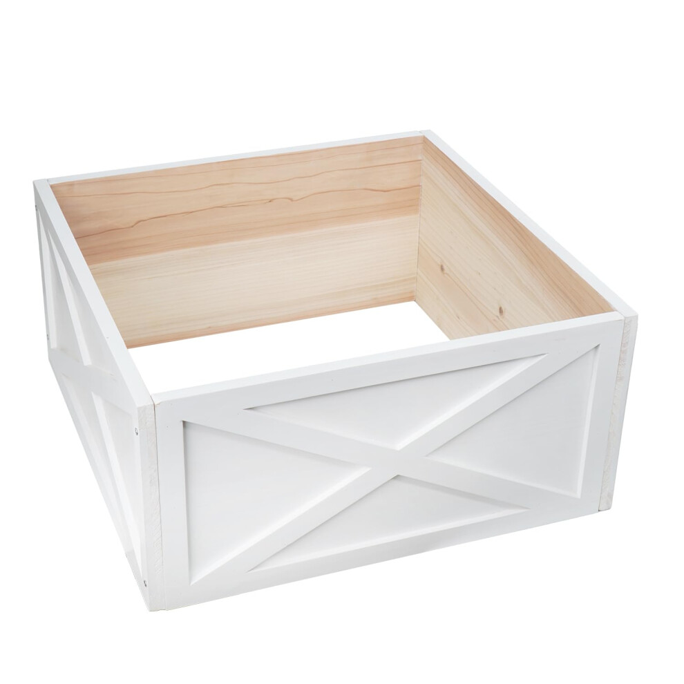 Jxxxn Christmas Tree Collar Box  Natural Wooden White Tree Collar  Tree Skirt Xmas Tree Stand Base Cover for Christmas Trees Decoration  17 L-image-OPC-PFZ6NFQ-NEW