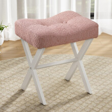 Stolicka Memobarco Vanity Stool 18 palcov sedkov stolicka pro make-up s kovovmi X nohami Prodyn a mekk Boucle ltkov podnoka Osmansk operka