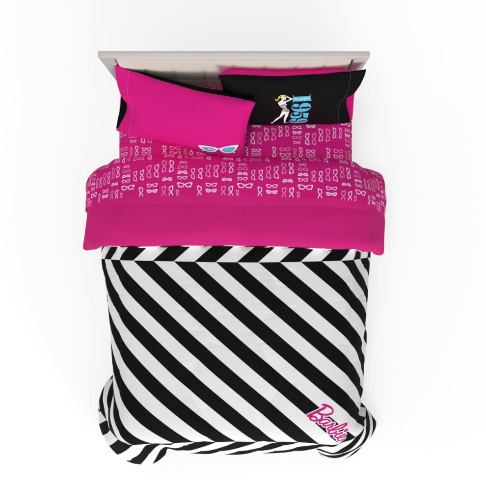 Franco Barbie 1959 Super Miekka, Przytulna, Dwustronna Koldra I Przescieradlo, 5-Czesciowy Rozmiar Queen (Produkt Oficjalny) Kolekcje-image