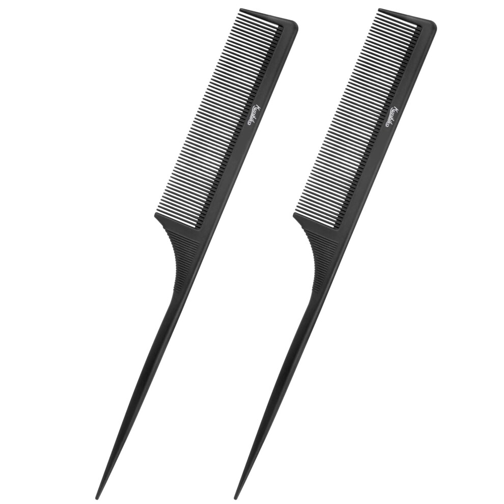 Kunihiko Unisex Not,Specified Rat Tail Comb Parting Comb:2pcs Rat Tail Combs For Women Fine Tooth Parting Tip Carbon Fiber Root Teasing Anti Static Tail Comb Hair Combs For Styling