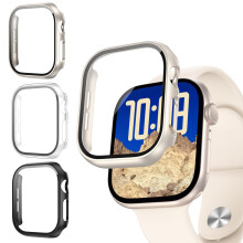 COMMUTER 3-pack case met gehard glas screenprotector voor Apple Watch 10 (2024) serie 10 46 mm Slim Guard Bumper Volledige dekking harde pc-beschermh