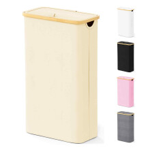 Spaceaid Slim Laundry Hamper z pokrywka i klkami 62L waski kosz na kosz z bambusa raczki chude wysokie zamieszek do sypialni lazienka pralnia -