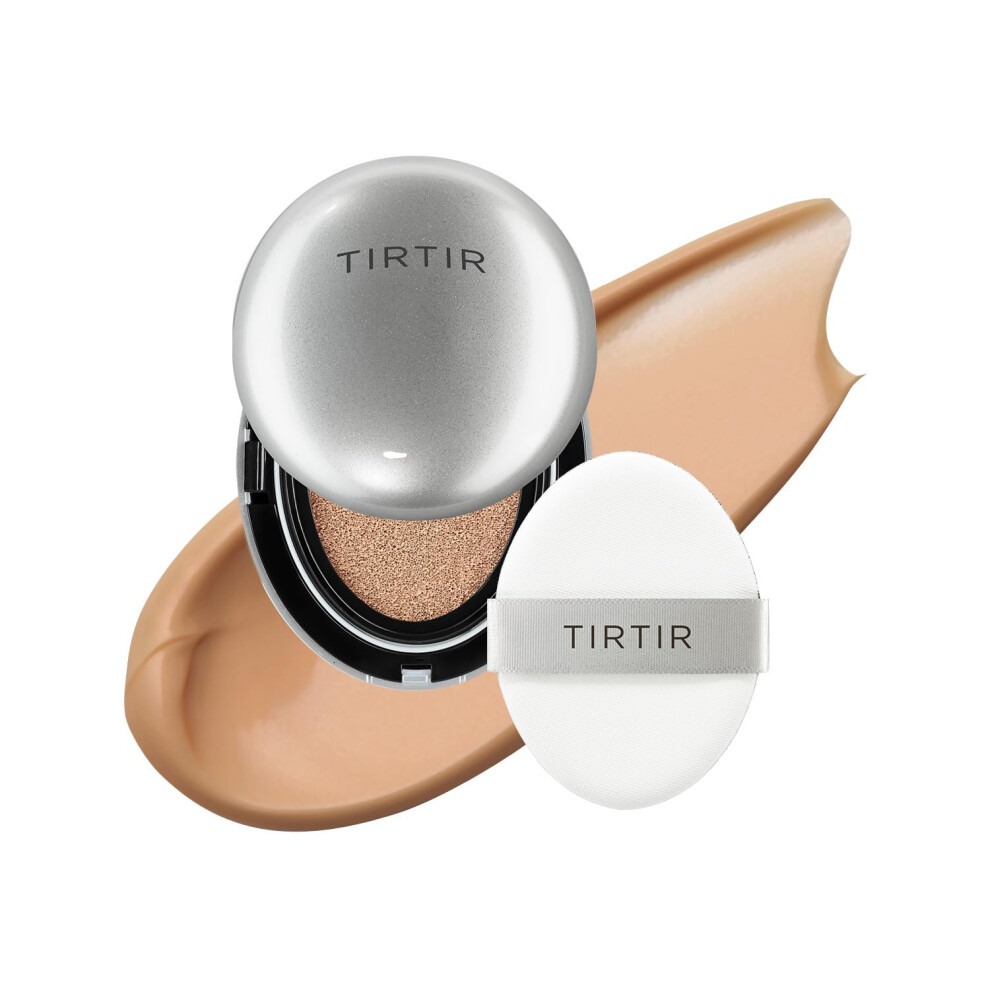 Tirtir Silver [*Mini Size*] Aura Glow Cushion | Korean Cushion Foundation (#33C Hazel 0.15 Fl Oz)