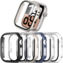 COMMUTER 6-pack case met gehard glas screenprotector voor Apple Watch 10 (2024) serie 10 46 mm Slim Guard Bumper Volledige dekking harde pc-beschermh