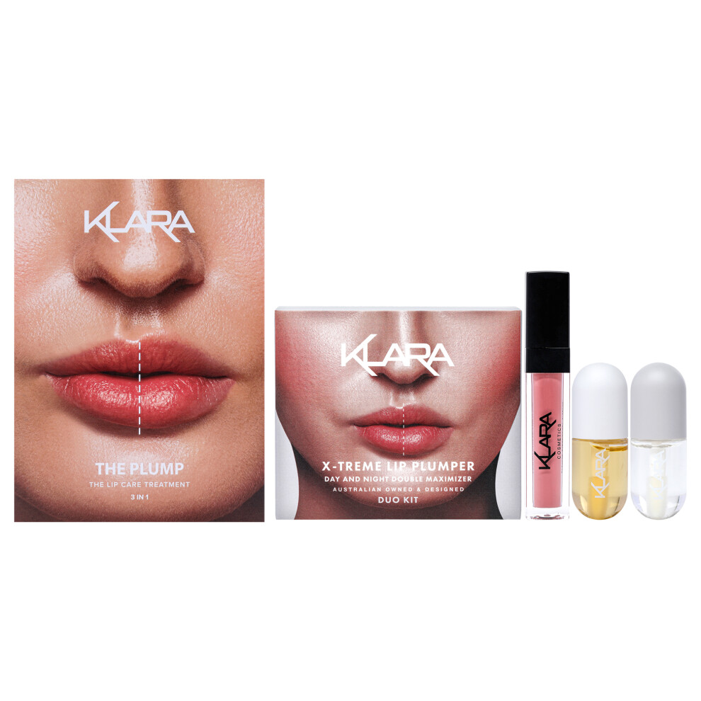 Klara Cosmetics Kit Labbra Volumizzanti - Set Regalo - Labbra Opaca Di Lunga Durata - Volumizzante Avanzato - 3 Pz-image