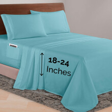 Elegant Comfort Luxurious 1500 Premium Hotel Quality Microfiber 4-Piece Sheet Set 18-24 Inches Deep - Extra Deep Pocket Sheets - Ultra Soft 4PC Deep