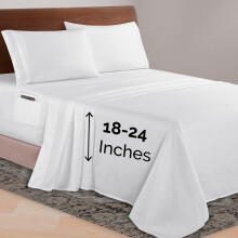 Elegant Comfort Luxurious 1500 Premium Hotel Quality Microfiber 4-Piece Sheet Set 18-24 Inches Deep - Extra Deep Pocket Sheets - Ultra Soft 4PC Deep