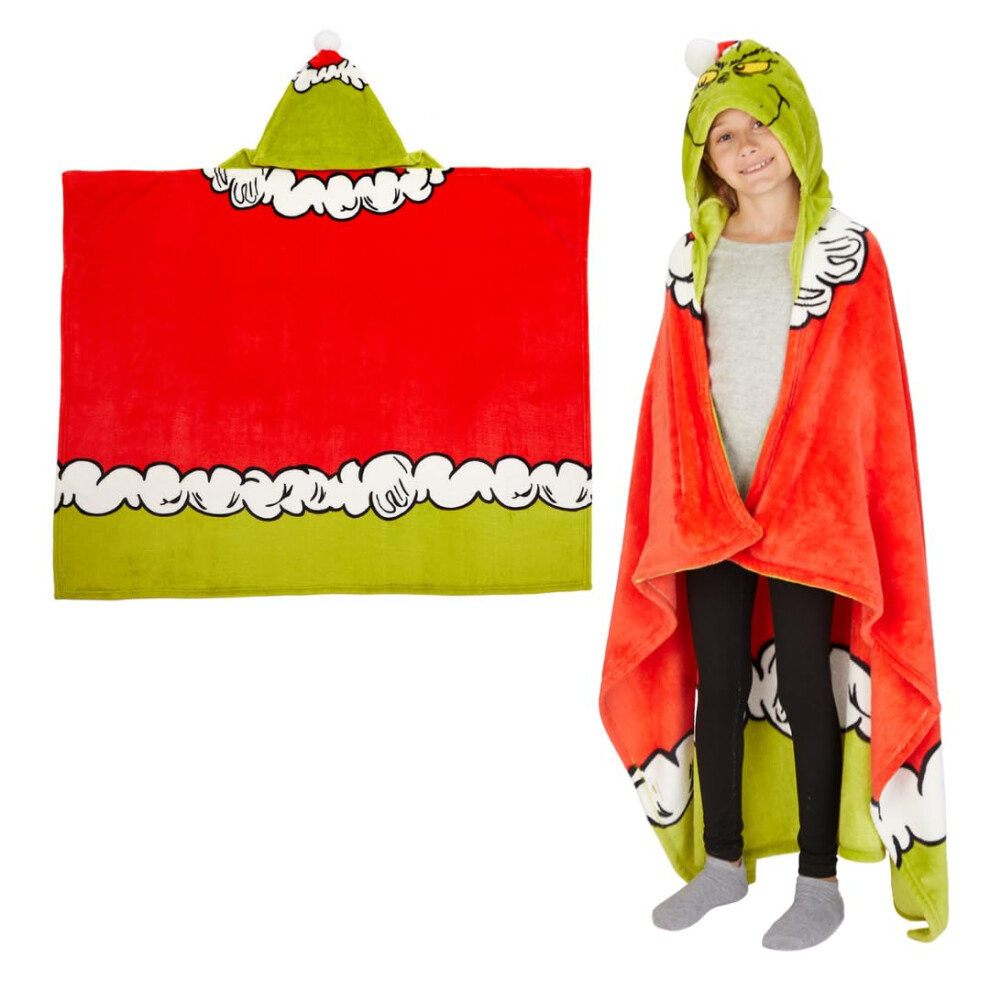 Franco D. Seuss The Grinch Holiday Christmas Kinderbeddengoed Zachte, Gezellige Deken Met Capuchon 40 X 50 Inch (Officieel Gelicentieerd Product)-image
