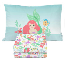 Disney Die kleine Meerjungfrau-Doppelbettlaken-Set  3-teiliges Kinderbettwsche-Set inklusive Kissenbezug  superweiche Ariel-Mikrofaser-Bettlaken