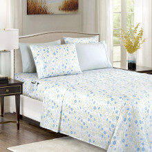Elegant Comfort Softest and Coziest 4-Piece Sheet Set - 1500 Premium Hotel Quality Microfiber - Deep Pocket Wrinkle Resistant 4-Piece Floral Bed Shee