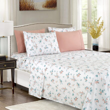 Elegant Comfort Softest and Coziest 4-Piece Sheet Set - 1500 Premium Hotel Quality Microfiber - Deep Pocket Wrinkle Resistant 4-Piece Floral Bed Shee