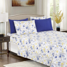 Elegant Comfort Softest and Coziest 6-Piece Sheet Set - 1500 Premium Hotel Quality Microfiber - Deep Pocket Wrinkle Resistant 6-Piece Floral Bed Shee