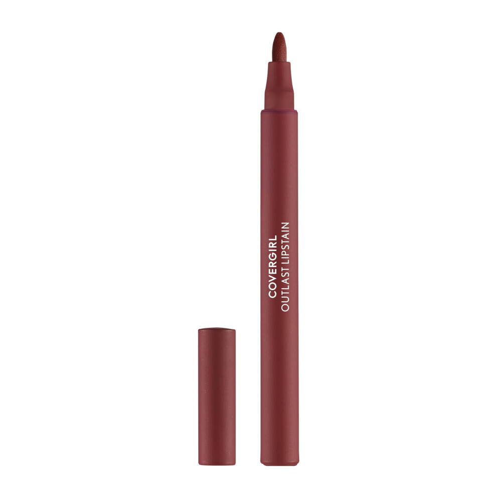 COVERGIRL Outlast  45 Brazen Raisin  Lipstain  Smooth Application  Precise Pen-Like Tip  Transfer-Proof  Satin Stained Finish  Vegan Formula  0.06oz-image-OPC-PFWD2CZ-NEW