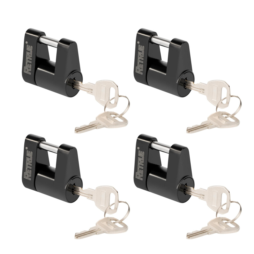 Retrue Trailer Tongue Coupler Lock Trailer Hitch Lock Dia 1/4 Inch 3/4 Inch Span For Tow Boat Rv Truck Car's Coupler (Pack Of 4 ) Black 6974926480953