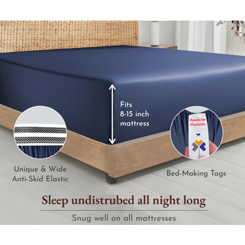 California Design Den Lençol de Cama Queen com Caimento Profundo, 100% Algodão Orgânico 2