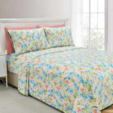 Elegant Comfort Softest and Coziest 6-Piece Sheet Set - 1500 Premium Hotel Quality Microfiber - Deep Pocket Wrinkle Resistant 6-Piece Floral Magnolia