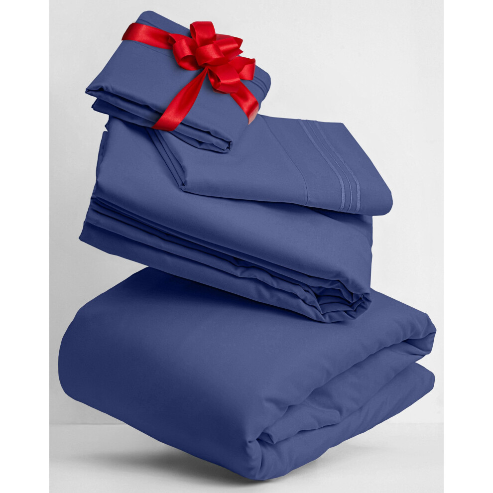 Mellanni Twin Sheets Set - 3 PC Fis de litire de collection emblmatique et taies d'oreiller - Htel Luxury Extra Soft Recoding Fiches