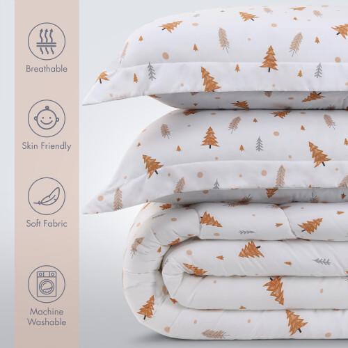 Utopia Bedding Σετ Κουβέρτα Πεύκο για Όλη τη Σεζόν με 2 Μαξιλαροθήκες, 3 Τεμάχια 1
