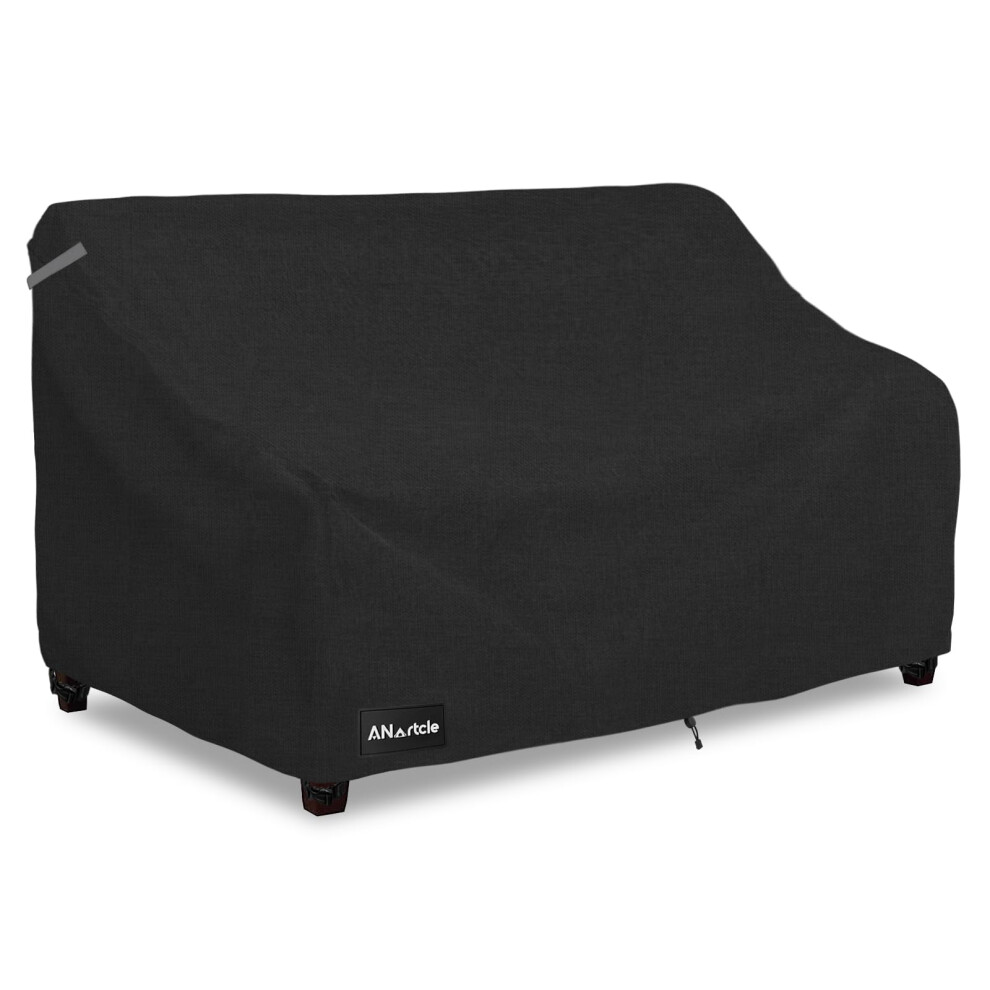 Housse De Canap D'ext Rieur 2 Places Anartcle 147 X 82 X 79 Cm, 100 % Imperm Able, Robuste, Noire-image