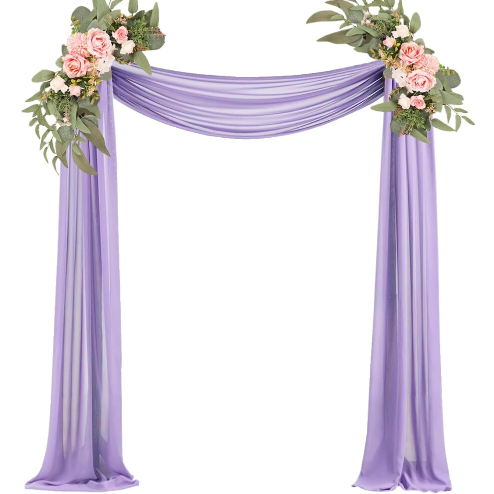 Lavender Wedding Arch Draping Fabric 29 X 20FT Chiffon Fabric Sheer Drapes for Wedding Ceremony Arbor Party Handrail Stairs Sw-image-OPC-PFRHMTZ-NEW