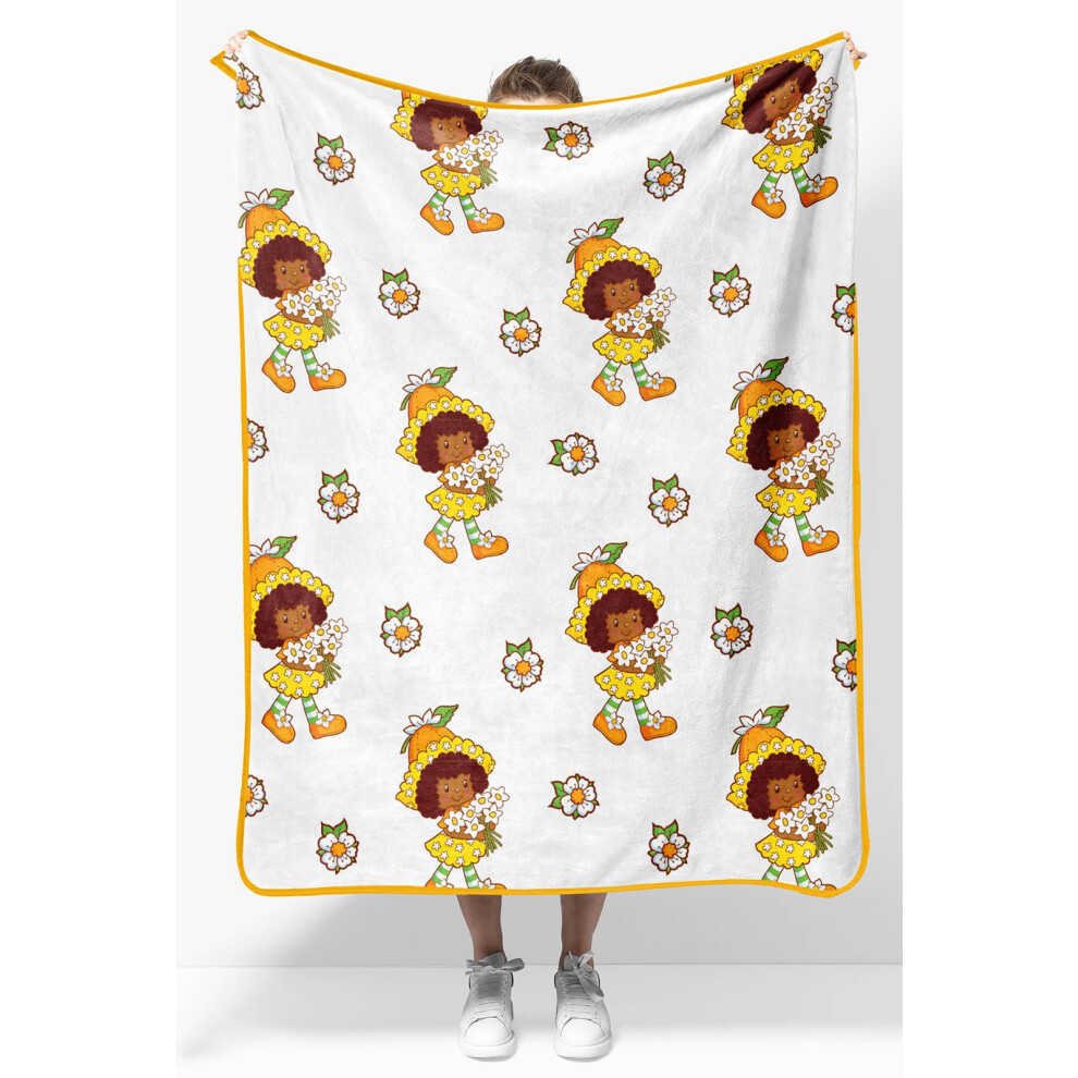 Couverture de voyage en peluche Strawberry Shortcake Orange Blossom - Dimensions   : 40 x 50 pouces - Literie pour enfants ultra douce et l   g   re
