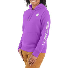 Carhartt Kvinnors Avslappnad Passform Midweight Logotyp Ärms Graphic Sweatshirt, Cherry Bloom, 3X
