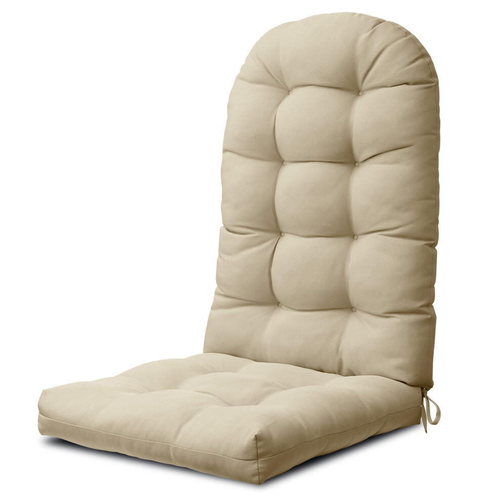 Coussin de chaise Adirondack YEFU, coussin de chaise     bascule, dossier haut,    pais, pour int   rieur et ext   rieur, 124 x 50 x 12,7 cm, beige