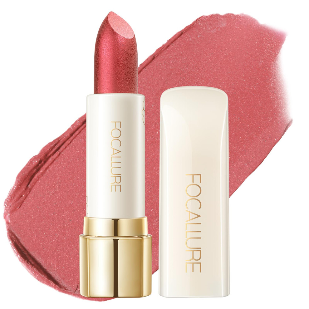 Fogning White Focallure Moisturizing Shiny Lipstick Pearl Shimmery Finish Hydrating Tinted Lip Balm With Creamy Texture Long Lasting High Pigmented Lip St