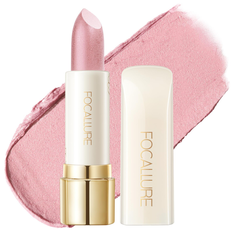 Fogning White Focallure Moisturizing Shiny Lipstick Pearl Shimmery Finish Hydrating Tinted Lip Balm With Creamy Texture Long Lasting High Pigmented Lip St