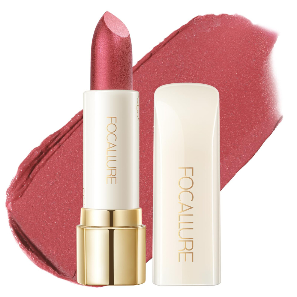 Fogning White Focallure Moisturizing Shiny Lipstick Pearl Shimmery Finish Hydrating Tinted Lip Balm With Creamy Texture Long Lasting High Pigmented Lip St